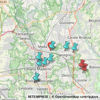 Mappa Via De Gasperi, 20821 Meda MB, Italia (4.04182)