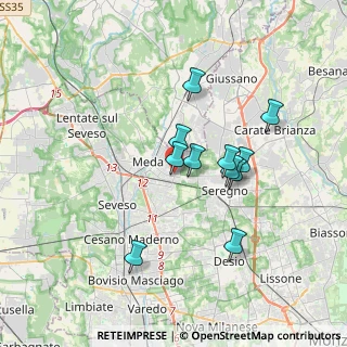 Mappa Via De Gasperi, 20821 Meda MB, Italia (2.91182)