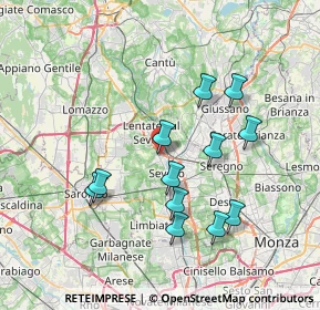 Mappa Via Enrico Toti, 20825 Barlassina MB, Italia (6.91417)