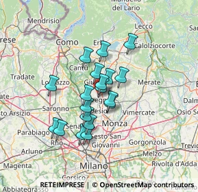 Mappa Via P. Calamandrei, 20831 Seregno MB, Italia (9.88474)