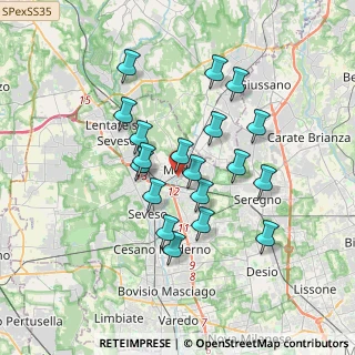 Mappa Viale Cipressi, 20821 Meda MB, Italia (3.07211)