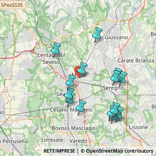 Mappa Via dei Cipressi, 20821 Meda MB, Italia (4.07857)