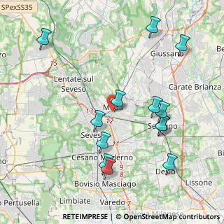 Mappa Via dei Cipressi, 20821 Meda MB, Italia (4.38462)