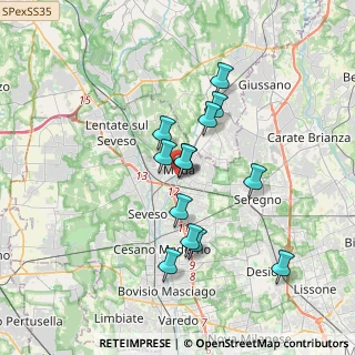 Mappa Via dei Cipressi, 20821 Meda MB, Italia (2.95923)