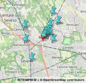 Mappa Via Cadorna, 20821 Meda MB, Italia (1.11929)