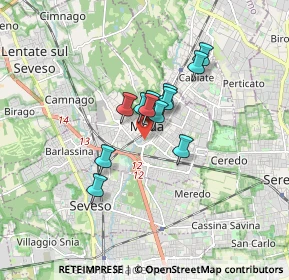 Mappa Viale Cipressi, 20821 Meda MB, Italia (1.08667)