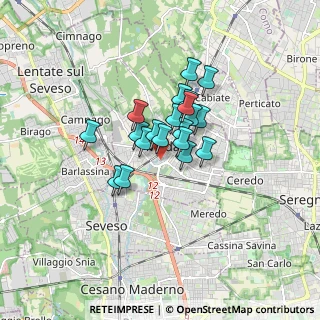 Mappa Via dei Cipressi, 20821 Meda MB, Italia (1.054)