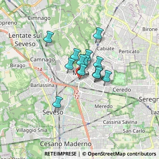 Mappa Viale Cipressi, 20821 Meda MB, Italia (1.07714)