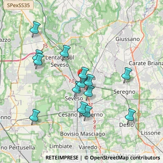 Mappa Via San Pietro Martire, 20821 Meda MB, Italia (3.73286)
