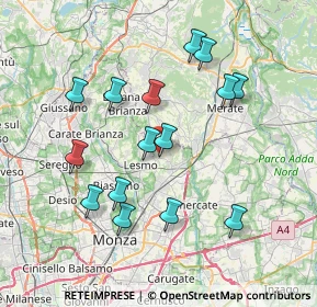 Mappa Via Cappelletta, 20857 Camparada MB, Italia (7.26333)