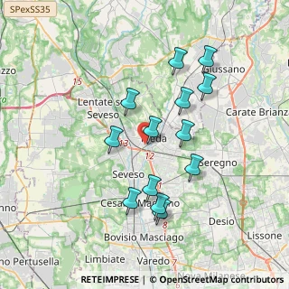 Mappa Via Giovanni da Verrazzano, 20821 Meda MB, Italia (3.37692)