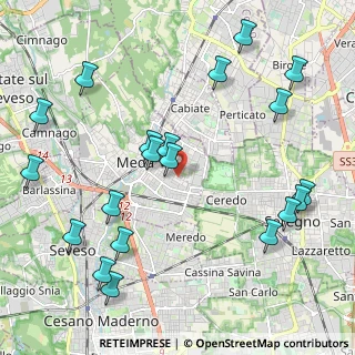 Mappa Via Bernardino Luini, 20821 Meda MB, Italia (2.527)