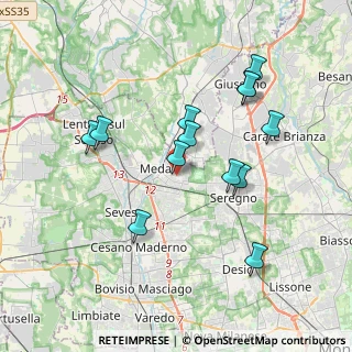 Mappa Via Bernardino Luini, 20821 Meda MB, Italia (3.59769)