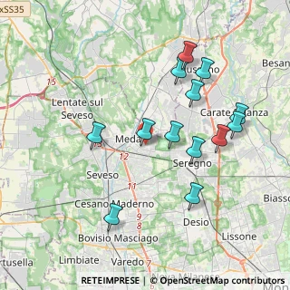 Mappa Via Bernardino Luini, 20821 Meda MB, Italia (3.82308)