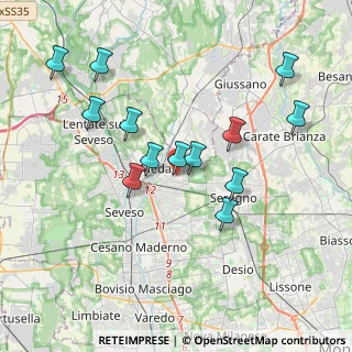Mappa Via Bernardino Luini, 20821 Meda MB, Italia (3.69692)