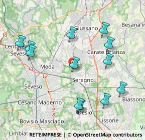 Mappa Via Ancona, 20831 Seregno MB, Italia (4.32917)