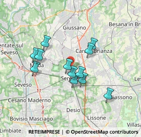 Mappa Via Giuseppe Verdi, 20831 Seregno MB, Italia (2.87167)