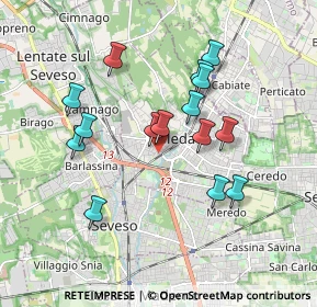 Mappa Via Giosuè Carducci, 20821 Meda MB, Italia (1.652)