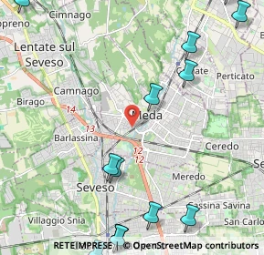 Mappa Via Giosuè Carducci, 20821 Meda MB, Italia (3.14357)