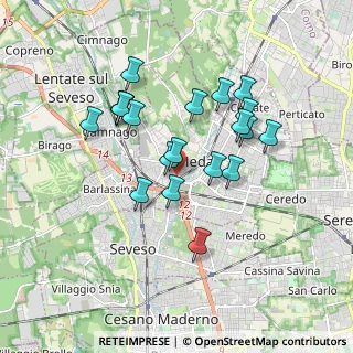 Mappa Via Giosuè Carducci, 20821 Meda MB, Italia (1.575)