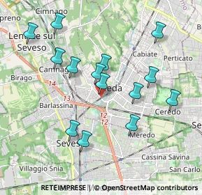 Mappa Via Seveso, 20036 Meda MB, Italia (1.87143)