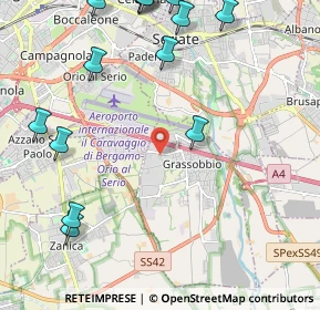 Mappa Via Azzano S. Paolo, 24050 Grassobbio BG, Italia (2.88571)