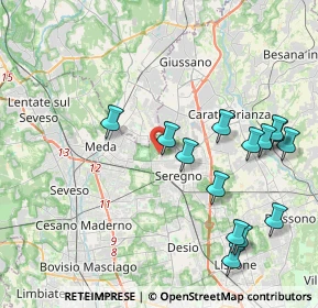 Mappa Via Nervesa, 20831 Seregno MB, Italia (4.46214)