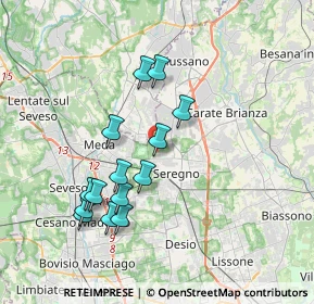 Mappa Via Nervesa, 20831 Seregno MB, Italia (3.48714)