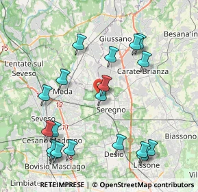 Mappa Via Nervesa, 20831 Seregno MB, Italia (4.53368)