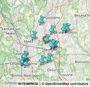 Mappa Via Nervesa, 20831 Seregno MB, Italia (3.3275)