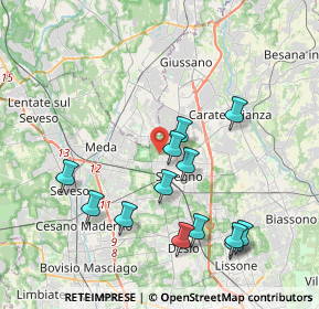 Mappa Via Nervesa, 20831 Seregno MB, Italia (3.99308)