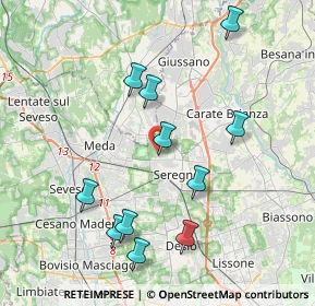 Mappa Via Nervesa, 20831 Seregno MB, Italia (4.03091)