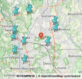 Mappa Via Nervesa, 20831 Seregno MB, Italia (4.68909)