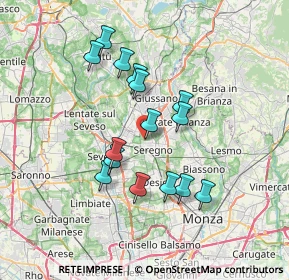 Mappa Via Nervesa, 20831 Seregno MB, Italia (6.19533)