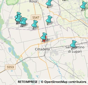 Mappa SR53, 35013 Cittadella PD, Italia (6.10278)