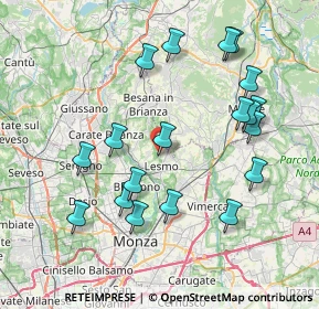 Mappa Via Ettore Majorana, 20856 Correzzana MB, Italia (8.09789)
