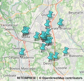 Mappa Via Livenza, 20831 Seregno MB, Italia (2.61444)