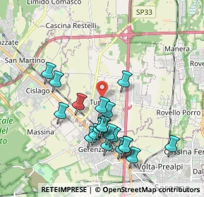 Mappa Via Cavour, 22078 Turate CO, Italia (1.8835)