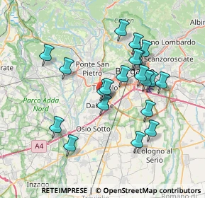 Mappa Via F. Filzi, 24044 Dalmine BG, Italia (6.6955)