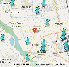 Mappa Via dei Longobardi, 35014 Fontaniva PD, Italia (3.06474)