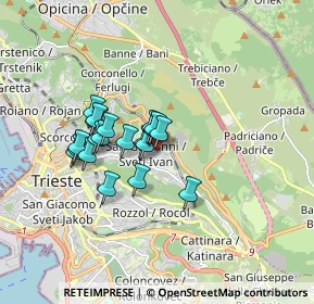 Mappa Via Alle Cave, 34128 Trieste TS, Italia (1.2545)