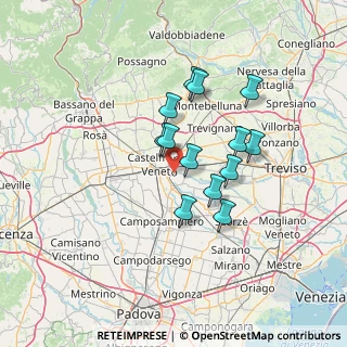 Mappa Via Calcara, 31033 Castelfranco Veneto TV, Italia (10.81462)