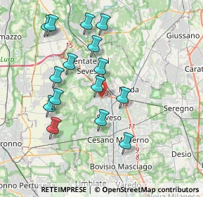 Mappa 20825 Barlassina MB, Italia (3.75)
