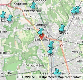 Mappa 20825 Barlassina MB, Italia (2.72917)