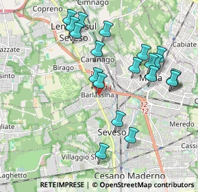 Mappa Piazza Cavour, 20825 Barlassina MB, Italia (2.054)