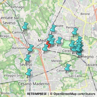 Mappa Viale Lombardia, 20821 Meda MB, Italia (1.9225)