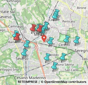 Mappa Viale Piave, 20821 Meda MB, Italia (1.736)