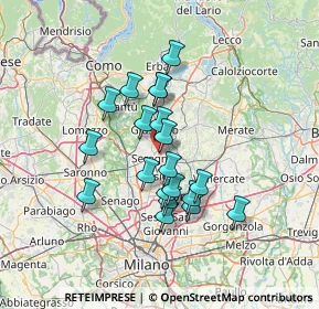 Mappa Via Lisbona, 20831 Seregno MB, Italia (11.0505)