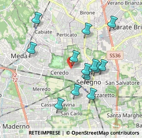 Mappa Via de Marchi, 20831 Seregno MB, Italia (1.73769)