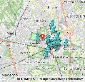 Mappa Via de Marchi, 20831 Seregno MB, Italia (1.14733)